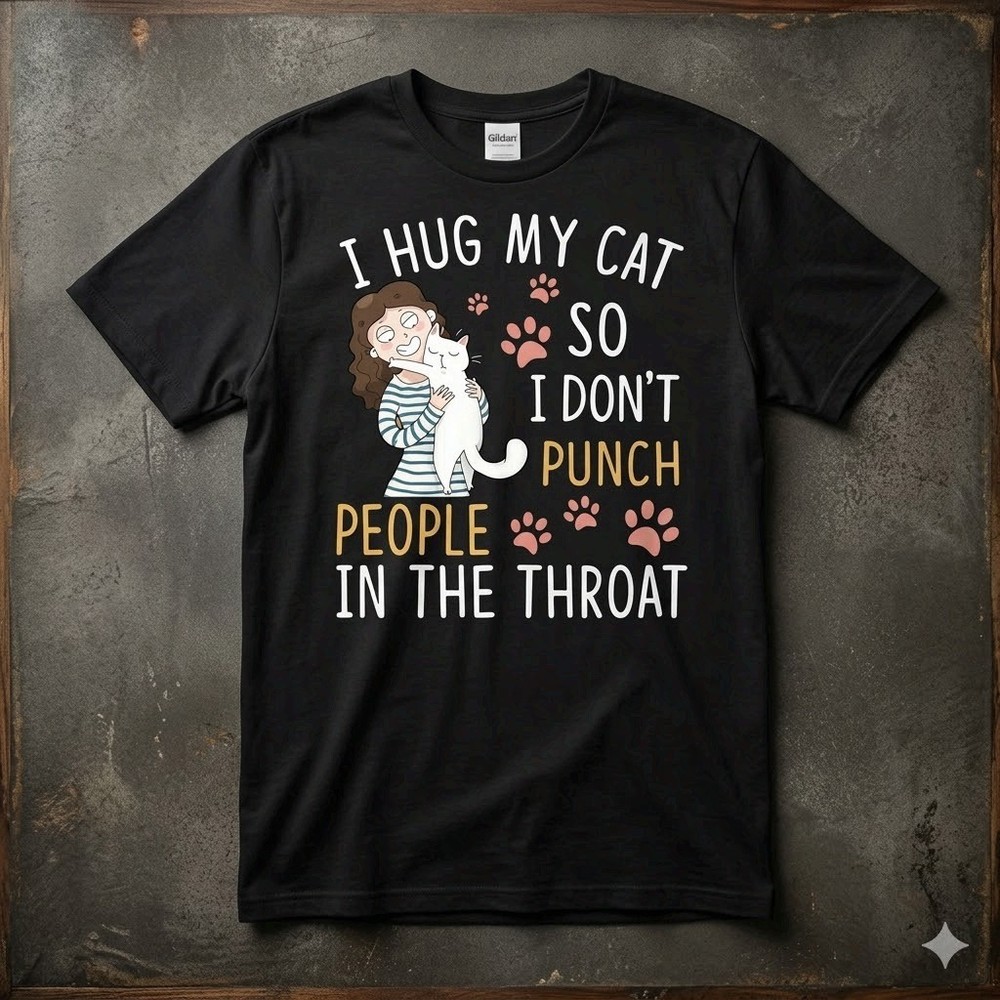 Funny I Love My Cat Cute Pet Lover Gift Tee Graphic Unisex T-shirt