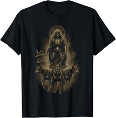 Dark Doberman Hellhound Grim Reaper Gothic Art T-Shirt