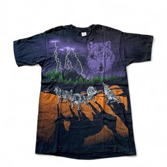 Vintage 90s Wolf T Shirt Mens L Single Stitch Made In USA Fruit Of Loom