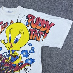 Vtg 90’s Tweety Bird Sylvester Men’s T-Shirt Motorcycle Double Graphic Size XL