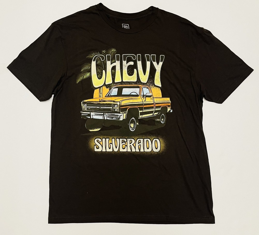 GM Official Licensed Product Brown Chevy Silverado Graphic Print Mens L Shirt