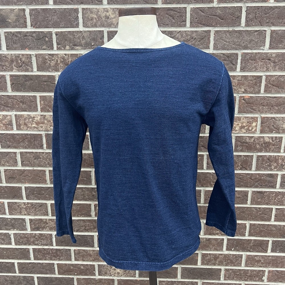 orSlow Boat Neck Pullover Denimesque Top Indigo Blue Size 3 (Fits US Small/Med)