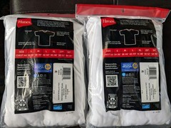 LG TWO PACKS Hanes ComfortSoft 2135 Crewneck Tagless Men’s T-shirt 3 Pack- White