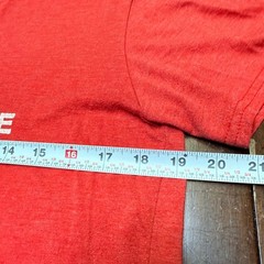 VTG Anvil T-Shirt Mens Small Red Positive Raditude Graphic Tri-Blend Paper Thin