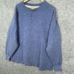 Vintage LL Bean River Drivers Wool Blend Henley Shirt Men XXLT Two Layer Thermal