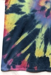 Handmade Tie Dye Spiral Pattern Multicolor Rainbow Large Shirt 21.5″ W X 28″ L
