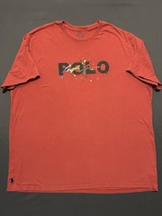 Polo Ralph Lauren Shirt Mens 2XB XXB Red Paint Splash Logo Pony Big & Tall