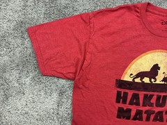 Disney Lion King Shirt Mens 2XL Red Hakuna Matata Graphic Tee Movie Silhouette