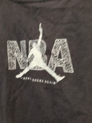 Vintage Nike Jordan Jump Shirt Embroidered Border Size Large Black & White