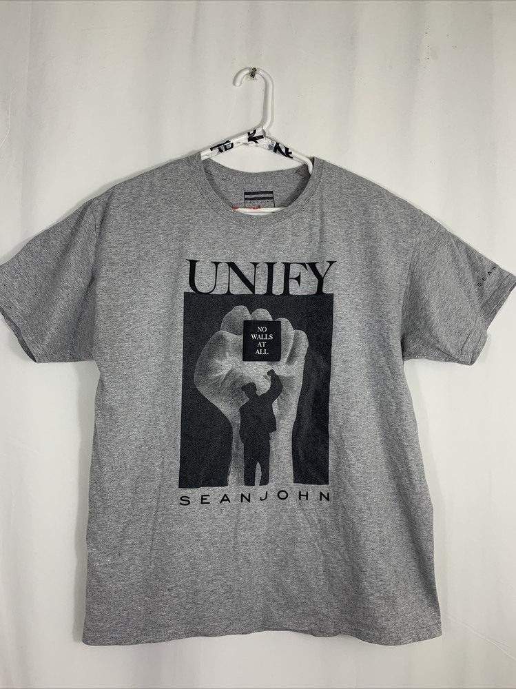 Sean John UNIFY “No Walls At All” T-shirt color Grey size Mens Large