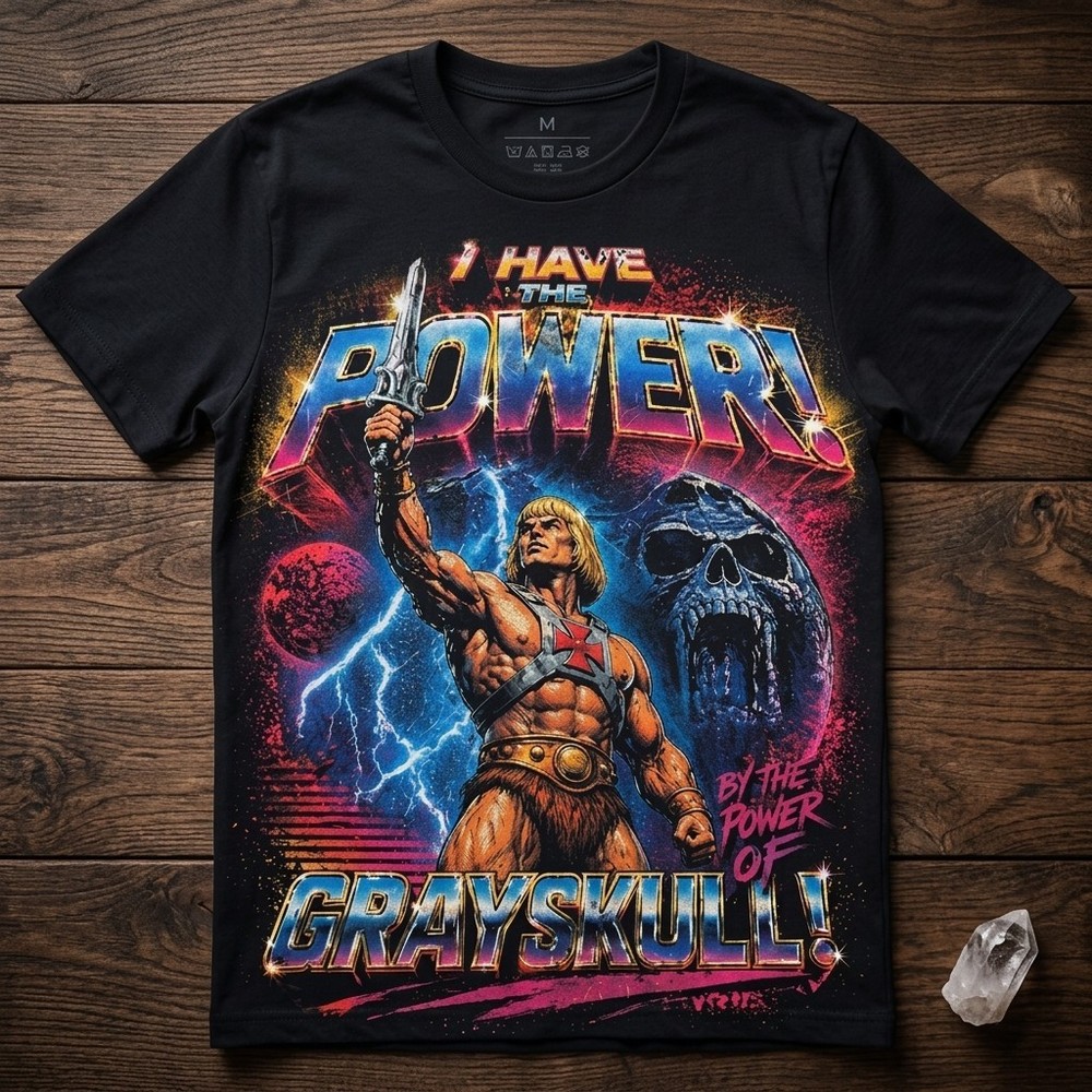 He-Man I Have The Power T-Shirt, Vintage 80s Cartoon Masters of the Universe Tee