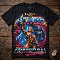 He-Man I Have The Power T-Shirt, Vintage 80s Cartoon Masters of the Universe Tee