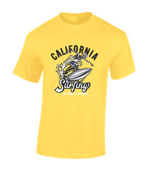 CALIFORNIA SURFING MENS T SHIRT SURFER SURFBOARD SUMMER HOLIDAY CLOTHING TOP