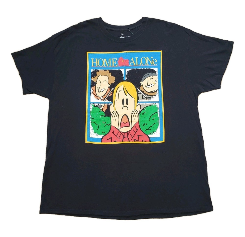 Home Alone Kevin McCallister Wet Bandits Size 2XL Mens Black T-Shirt Scream