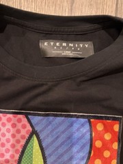 Men’s Large Eternity BC/AD Black Tshirt Velour Marijuana Leaf