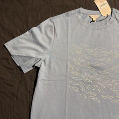 SEASALT SIZE L Mens School Of Fish T-Shirt Light Blue.