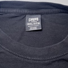 Crooks & Castles Black T-Shirt Digital Snake Print 3XL Logo Cotton Crew Neck