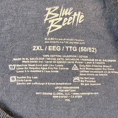 Blue Beetle Vaporwave Graphic T Shirt Mens 2XL Black DC Comics Movie Superhero
