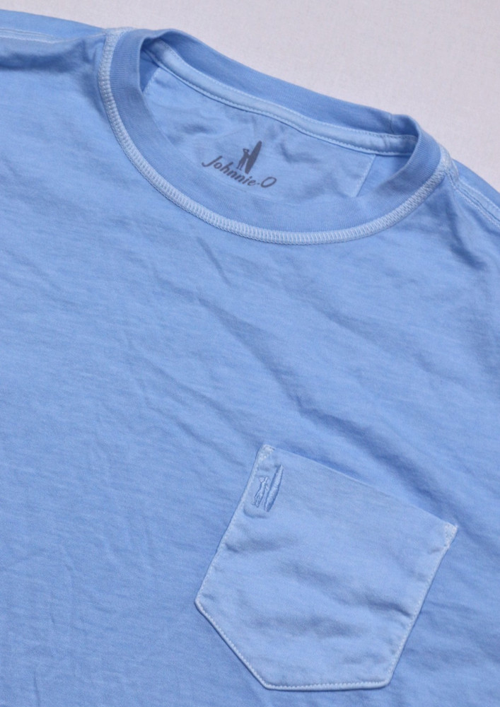 johnnie-O Long Sleeve Pocket Tee Men’s M Sky Blue Cotton Modal Blend