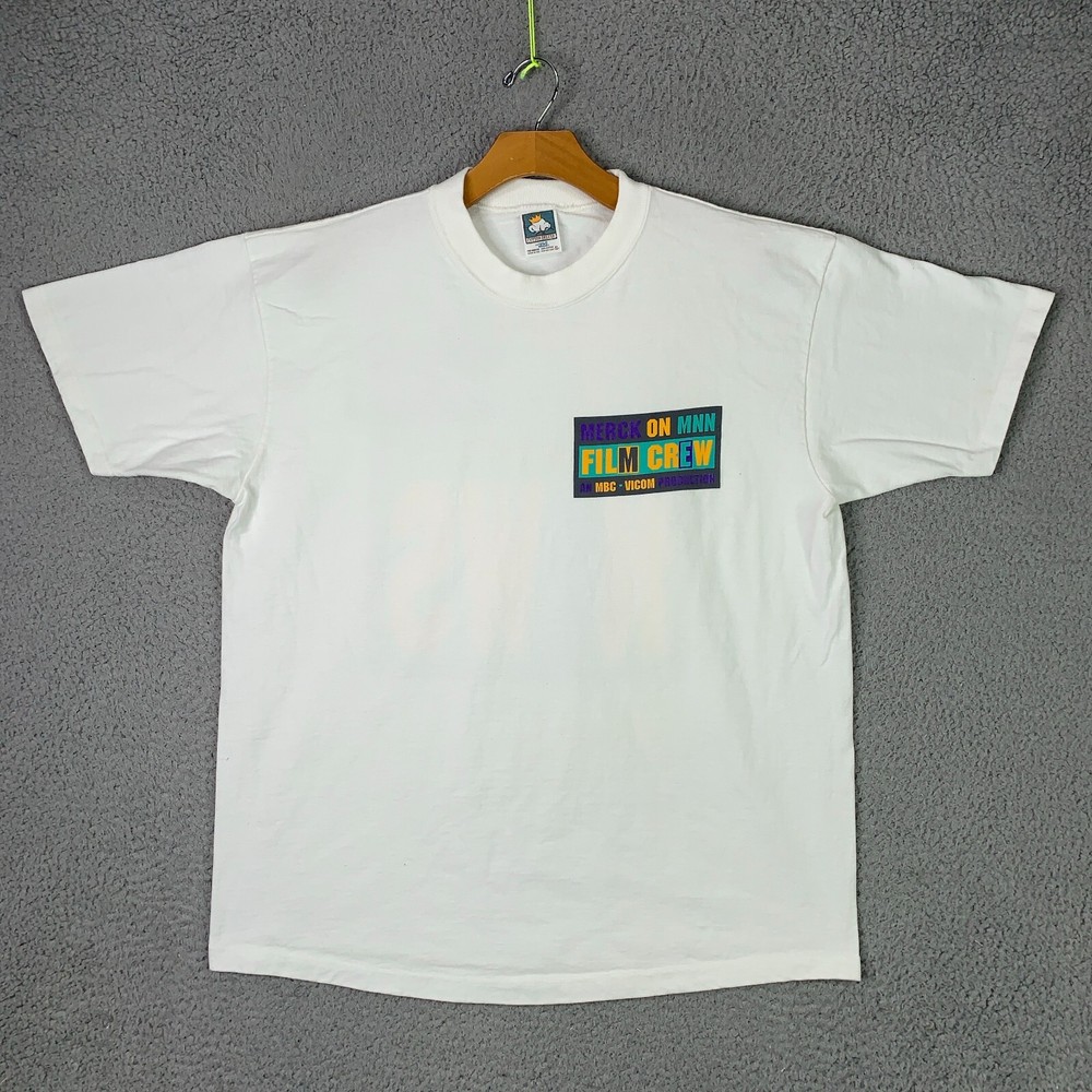 Vintage Film Crew Shirt Adult XL White TV Doctor News Anvil Cotton Deluxe USA