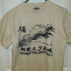Great Wall of China I climbed the Great Wall Beige Tshirt Souvenir Beige China