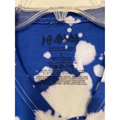 Men’s L Def Leppard Licensed Hysteria Neon Graphic T-Shirt Bleach Dye Rock Band
