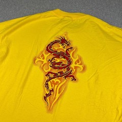 VTG Guardians of Paradise Dragon T Shirt Mens XL Yellow Graphic Tee AAA Y2K Surf