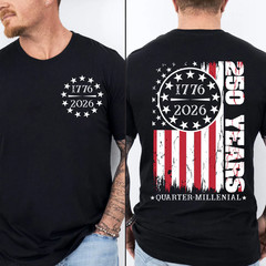 America 250 Years Anniversary Pocket & Back Shirt Patriotic Fourth Of July Shirt