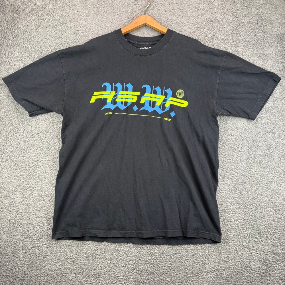 ASAP Worldwide Mens XL Black Graphic T-Shirt ASAP Mob Hip Hop Rap Tee USA Made