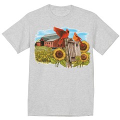 Farm Scene T-shirt Harvest Autumn Season Farmer Farming Gifts Sunflowers