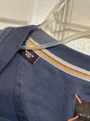 Left Coast Tee Crew Neck Peruvian 100% Pins Cotton T Shirt Blue Short Sleeve