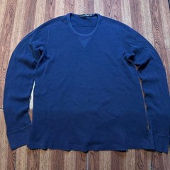 Polo Ralph Lauren RLX Blue Thermal Waffle Sleeve Shirt Fits Slim Large