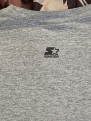 Vtg 90s Starter Logo Print Long Sleeve T Shirt Double Sided Gray Mens Size Large