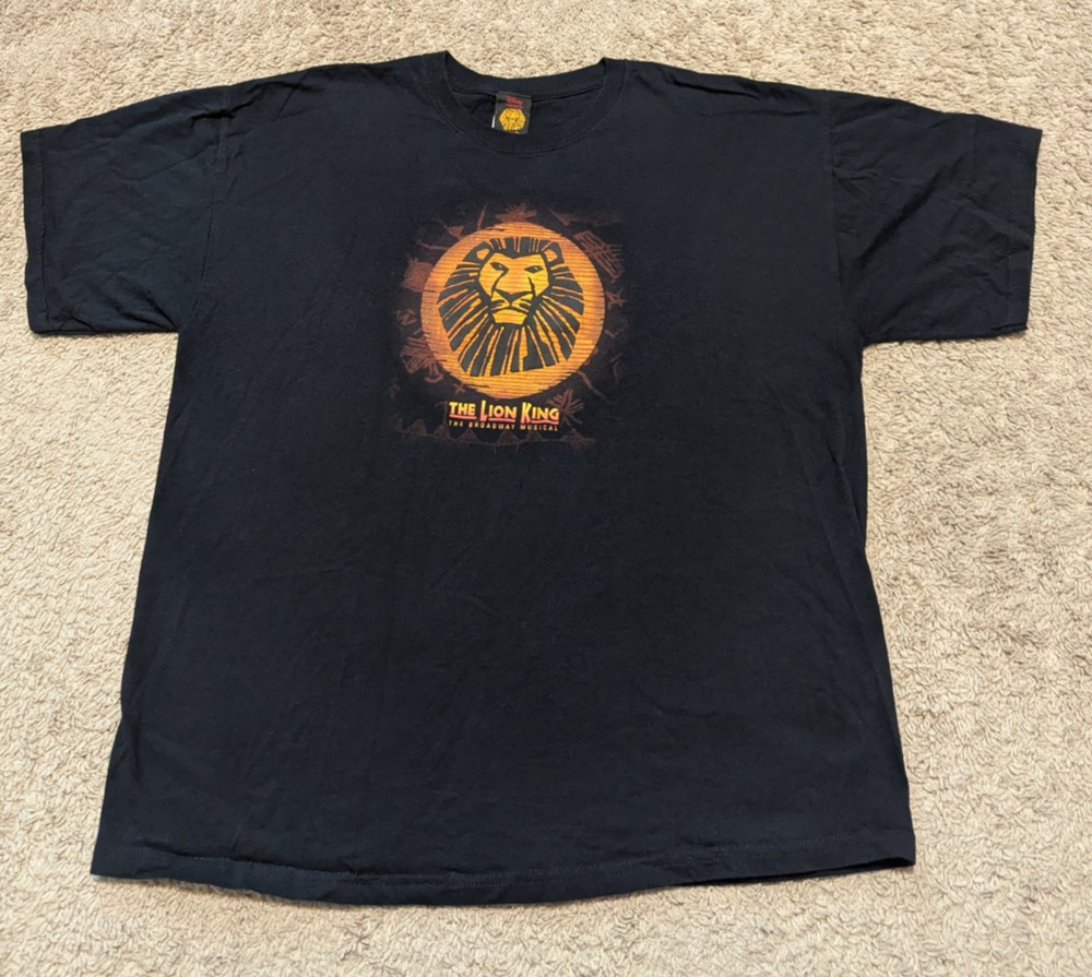 Disney The Lion King Broadway Musical T-Shirt Sz XL Black Graphic Tee Simba