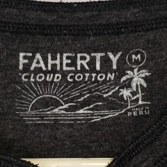 Faherty Cloud Cotton Henley Shirt Men Medium Gray Long Sleeve Cotton Modal Blend