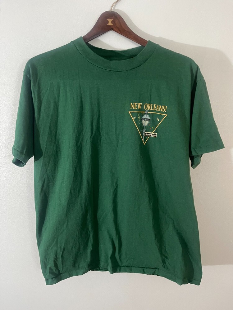 VINTAGE 80 New Orleans Work Sucks Bourbon Street Shirt Single Stitch Oneita Sz L