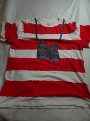 Where’s Waldo Binoculars Costume Shirt Mens XL Striped DreamWorks Nerdy Kidcore