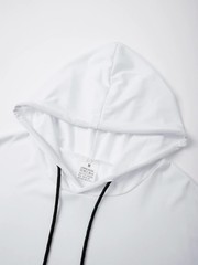 Men Summer Hoodie Short Sleeve Solid Color Loose Drawstring Pullover Top Casual