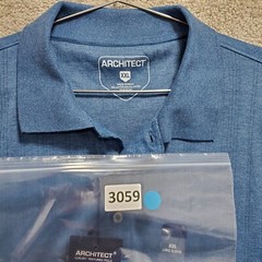 Architect Shirt Men’s 2XL Blue Polo Easy Care Stretch Pullover Casual Outdoor