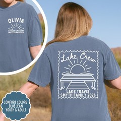 Personalized Family Lake Trip Shirt, Matching Vacation Crew Tee 2026