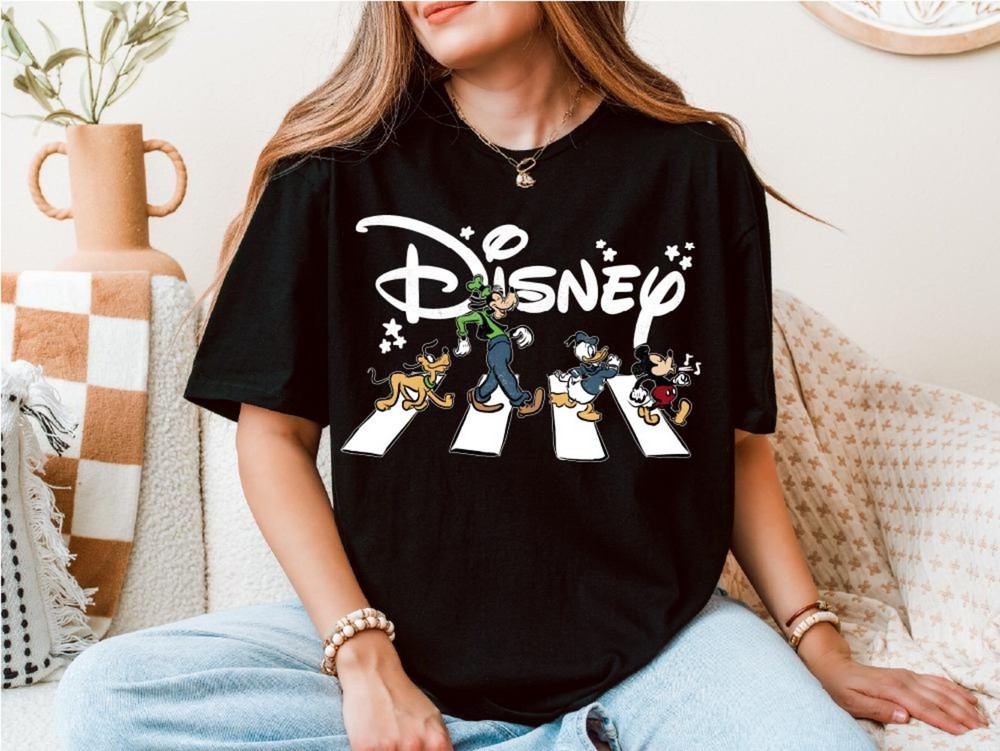 Disney Mickey And Co Walking Road Shirt, Disney Abbey Road T-Shirt