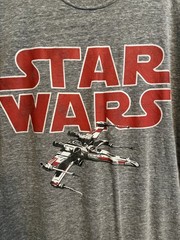 Star Wars Men’s Large X-Wing Fighter Vintage Graphic Gray Tee Shirt