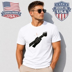 Guitar Hands Skull Graphic T-Shirt Metal Music Goth Punk Design