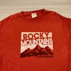 ComfortWash Rocky Mountains National Park T Shirt Adult XL Red Short Sleeve Tee
