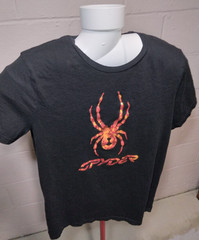 Spyder T-Shirt Large Black Logo Short Sleeve