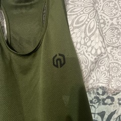 NELEUS ‘Dry Fit Logo Muscle’ Mesh Tank Top Mens Sz Small Gym Workout Olive A66