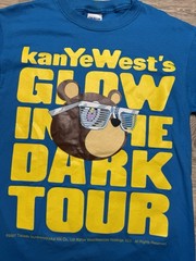 Vintage 2007 Kanye West Glow In The Dark Tour T-Shirt Blue Size S Rare