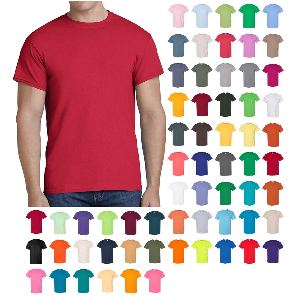 Gildan Heavy Cotton Mens Short Sleeve T-Shirt Classic Fit Crew Neck Tee 5000