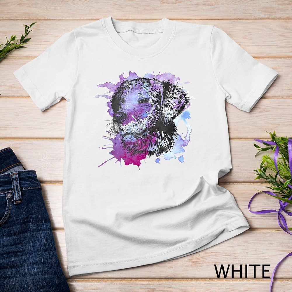 Golden Retriever Vintage Watercolor Dog Portrait Women Mom Unisex T-shirt