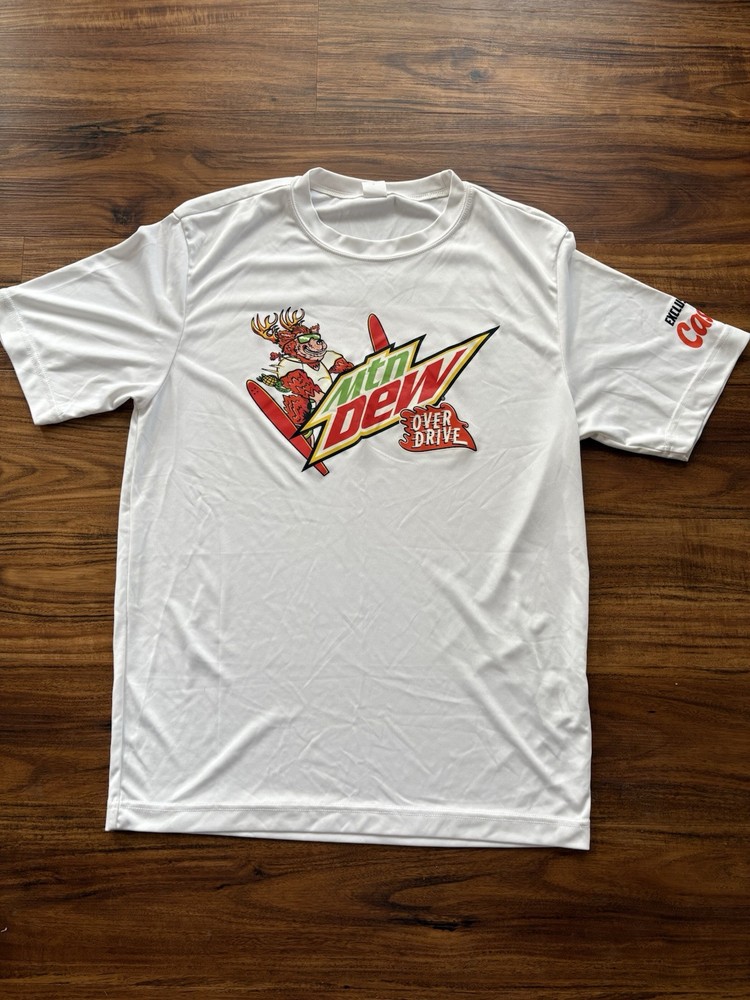 Mountain Dew Over Drive T Shirt Size Small Casey’s Exclusive White